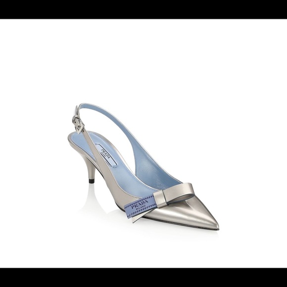 Prada kitten heel leather slingback pumps - Picture 2 of 6